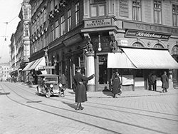 Aufnahme der Ecke Schmidtorstraße/Taubenmarkt im Jahr 1930