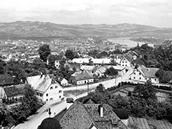 Blick von der Römerbergschule um 1920