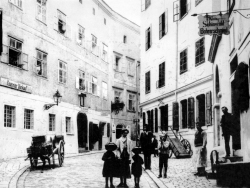 Aufnahme der Hahnengasse um das Jahr 1915