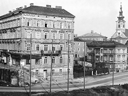 Aufnahme des östlichen Urfahrer Brückenkopfs aus dem Jahr 1964