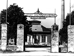 Alte Aufnahme der Zufahrtsstraße zum Wasserwerk Scharlinz