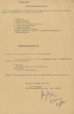 Bedarfsliste und Requierungsauftrag