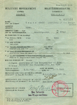 Identity card von Hager Adolf