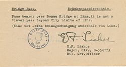 einfacher Brückenpassierschein