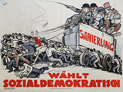 SDAP-Plakat zur Nationalratswahl 1923: Sanierungslasten