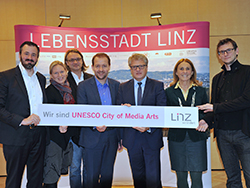 Kulturdirektor Dr. Julius Stieber, Vizebürgermeister Mag. Bernhard Baier, Bürgermeister Klaus Luger, Stadträtin Susanne Wegscheider