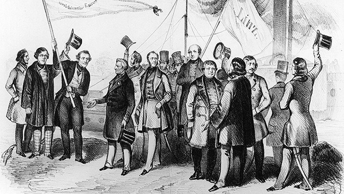 Foto: Archiv der Stadt Linz Überbringung der Dankesadresse an Kaiser Ferdinand