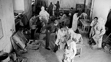 Foto: Archiv der Stadt Linz Bildhaueratelier der Kunstschule