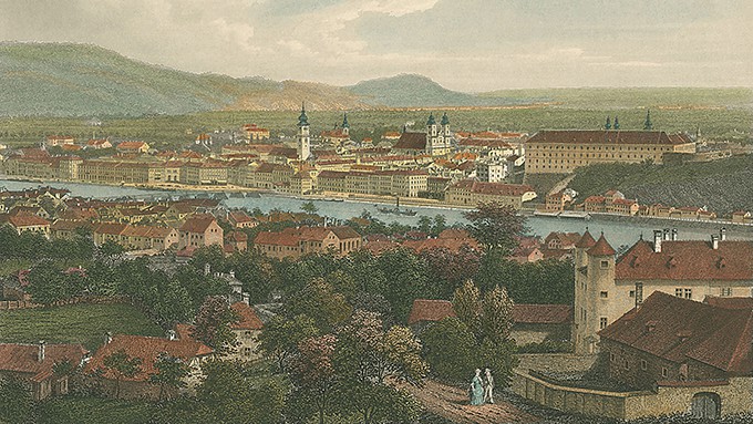 Foto: Archiv der Stadt Linz Linz von Schloss Hagen