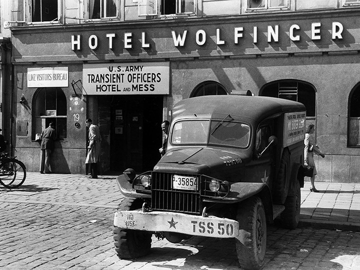 Foto: Archiv der Stadt Linz 6_1946.07_Amerikanisches_Quartier_Hotel_Wolfinger_Foto_Archiv_der_Stadt_Linz_1