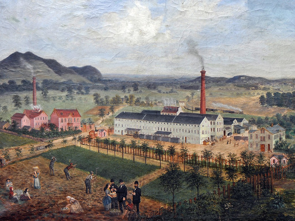 Foto: Archiv der Stadt Linz Franck Fabrik Gemälde von 1890
