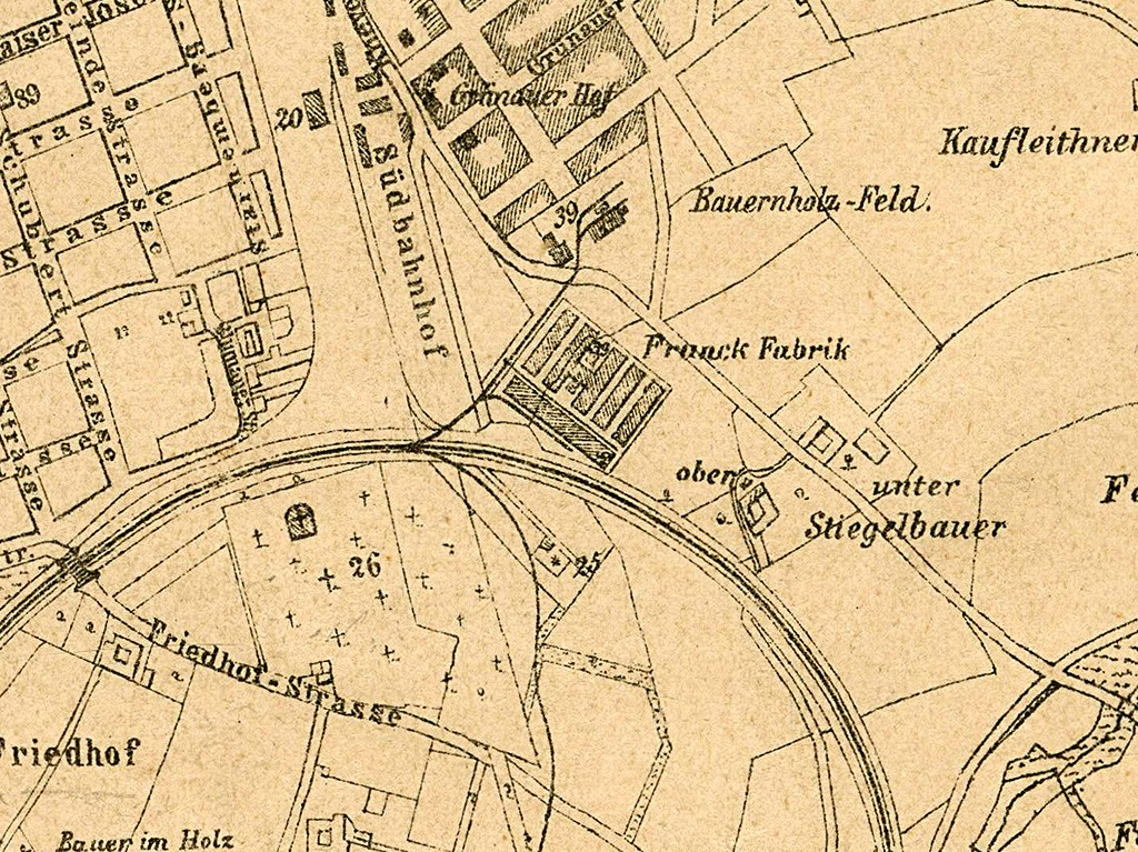 Foto: Archiv der Stadt Linz Kartenausschnitt Standort Fabrik 1890er
