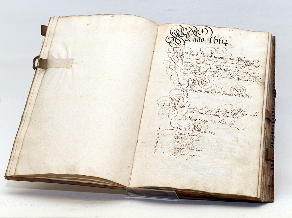 Foto: Archiv der Stadt Linz Das Zunftbuch der Linzer Goldschmiede
