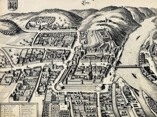 Historische Grafik von Linz